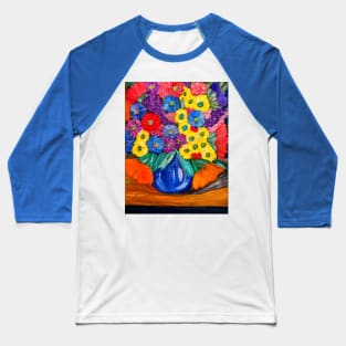 Bright and colorful abstract flowers Baseball T-Shirt